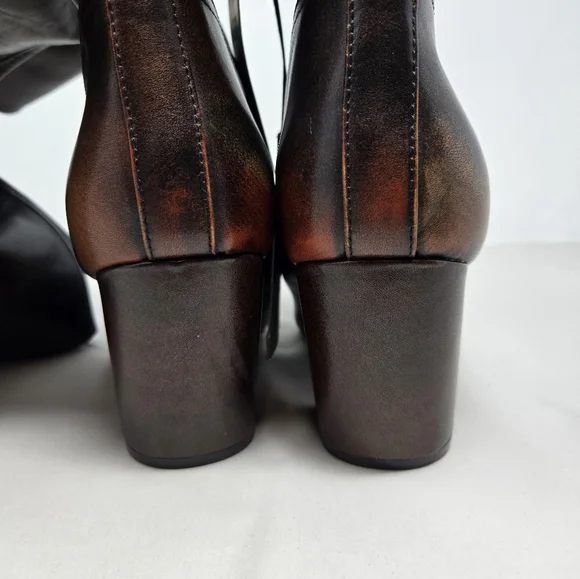 Vince Camuto Cristin Knee High Boots Sz 11M Wide Calf Washed Brown Leather - Picture 8 of 11